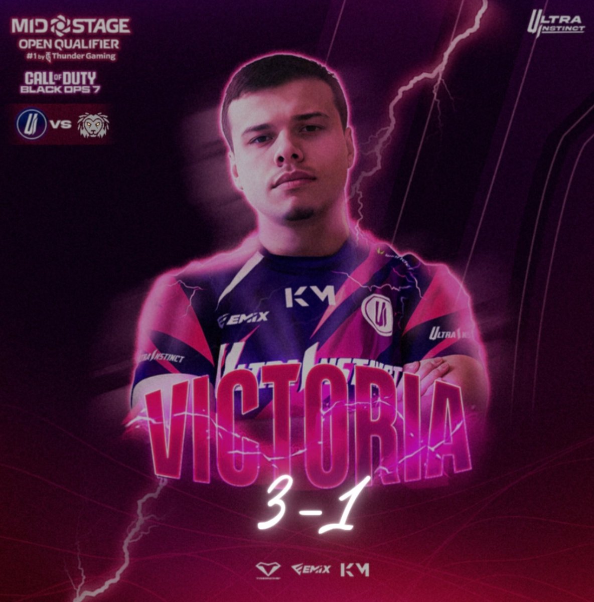 Ganamos la jornada 3 en octavos de final contra <a href="/TheAtlasLionsGG/">The Atlas Lions 🏴󠁧󠁢󠁳󠁣󠁴󠁿🦁🇲🇦</a> en el evento de <a href="/EsThundergaming/">Thunder Gaming</a> !!

A seguir así chicos! 💪💜💙

#FeelUltra #UltraInstinctes <a href="/FECOD_es/">FECOD - Federación Española de Call of Duty</a>