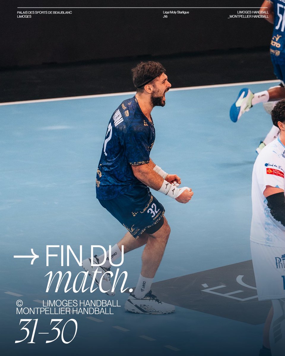 🤩 𝗟'𝗘𝗫𝗣𝗟𝗢𝗢𝗢𝗢𝗜𝗜𝗜𝗜𝗜𝗜𝗜𝗜𝗧

On commence 2026 avec une magnifique victoire !
Le LH s'offre Montpellier dans un Beaublanc incandescent 🌋

Bravo les gars 🔥