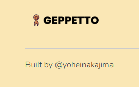 $GEPPETTO was Built by yohei 

GtMzH2sMn7b5mqEKPEQQ9rzo7qhNXjUWqFLNREthpump