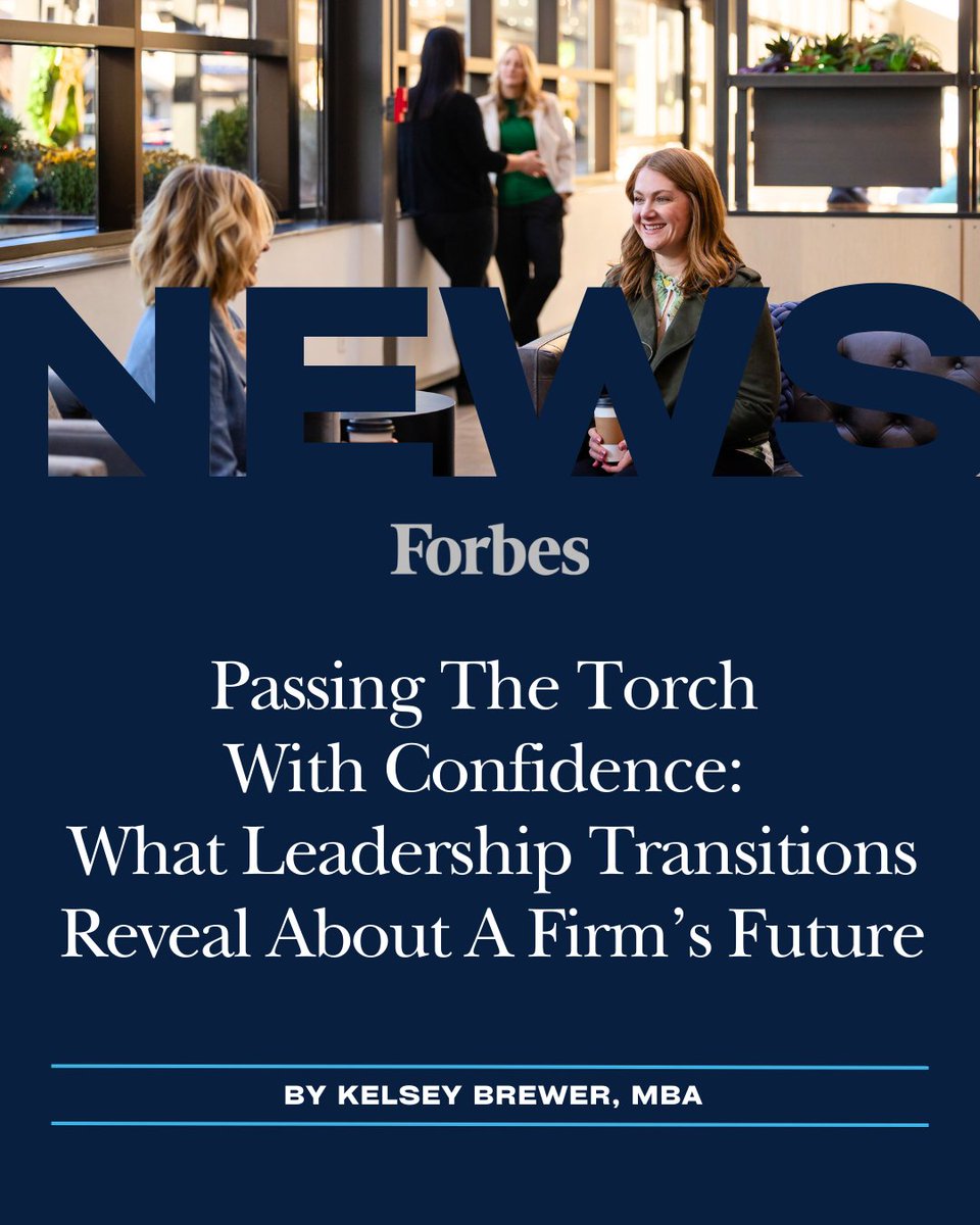 mcguiresponsel's tweet photo. Leadership transitions are inevitable — but how firms communicate them shapes trust, stability, and perception.

In her latest @Forbes article, Kelsey Brewer explores what #SuccessionPlanning truly signals to clients and the market.

Read more: https://t.co/w9YxR5XwPK https://t.co/dzCIyAl1Fg