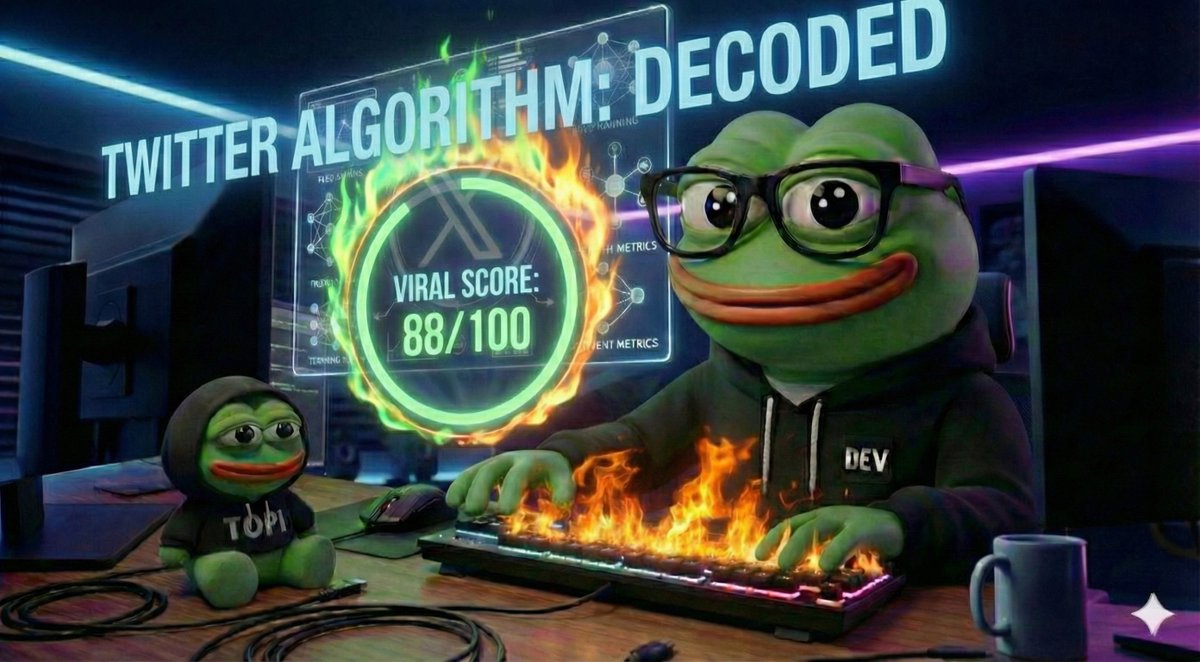 pepetopia_dev's tweet photo. 🧠 ALGORITHM HACK: COMPLETE. refactor(twitter_bot): make it algorithm-friendly
We didn't just update the code; we taught the AI the rules of the game. The bot no longer just "replies." It calculates Virality.

Here is how we reverse-engineered the perfect reply machine 🧵👇 $PEPETOPIA BuildInPublic