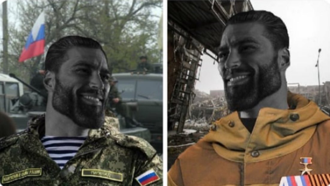 "Here's your Hero of Kazakhstan medal for killing 250 nazis, Nikolai Romanovich Hitler."

"Thank you, Alexander Pavlovich Goebbels."