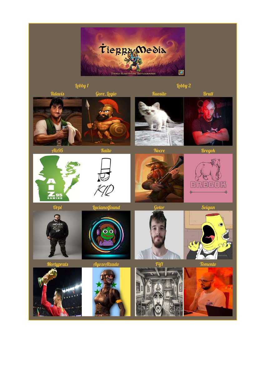 Asi quedan los lobbys de primera ronda Suerte a todos!!