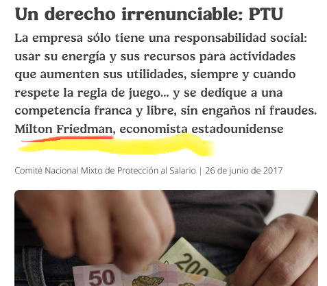 <a href="/luiscon1705/">Luis Fernando Contreras</a> En México se determinó el reparto de utilidades para el trabajador desde 1917, pero fue hasta 1963 que se puso en práctica, hoy todavía hay miles de empresarios que lo evaden. Así que el trabajador que no recibe PTU tiene razón al considerar al patrón un ladrón.