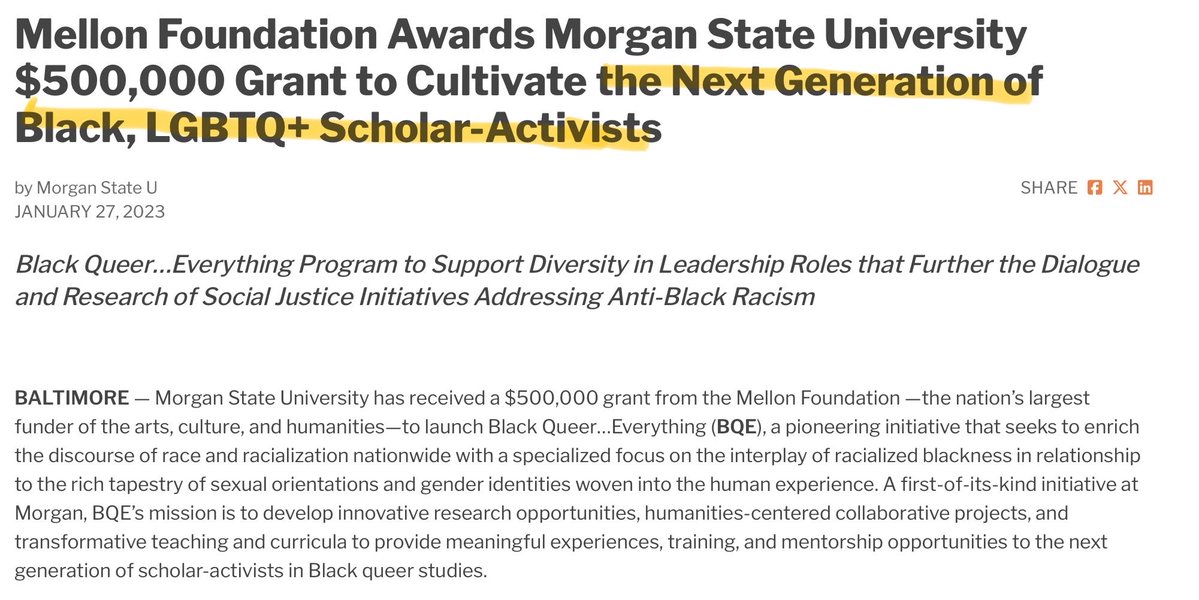I keep seeing folks act like “scholar-activist” is some right-wing fever dream term. I use the term because it is *literally* the term many Mellon awardees use to describe their projects! There are tons of examples of this. This is not some framework I’m imposing to woke-bash.