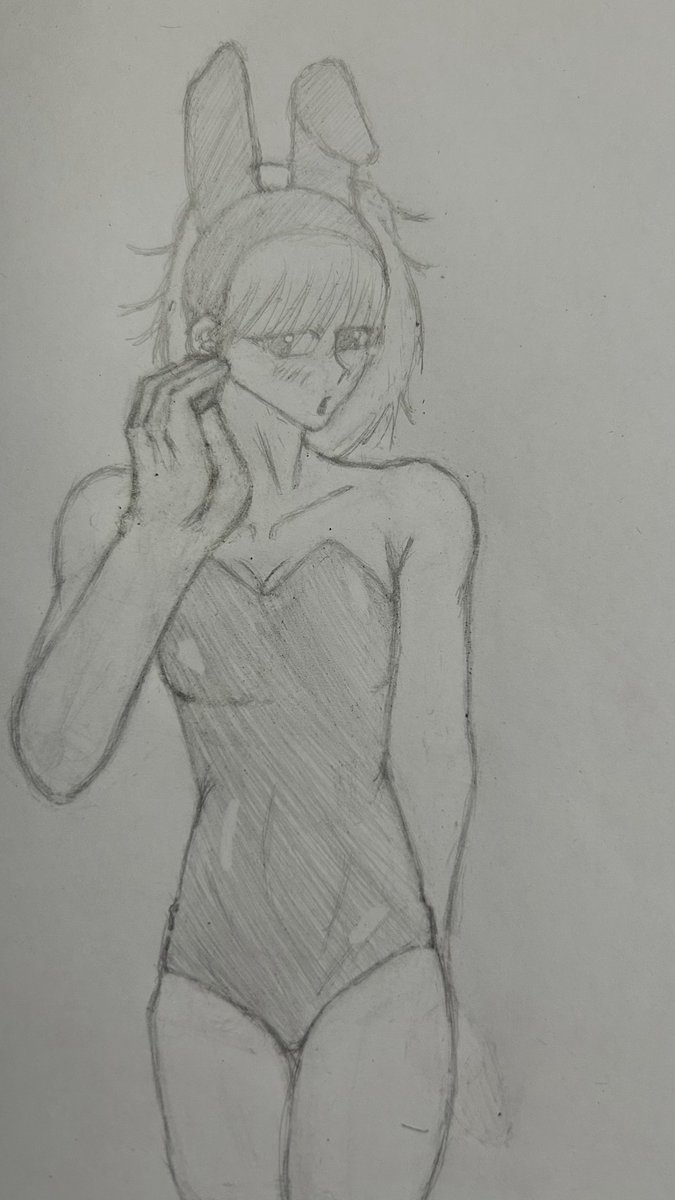 HELP1440's tweet photo. “I’m not used to drawing this kind of outfit, but hey, first time for everything. The hand looks kinda weird tho lol.
#Bunnysuit https://t.co/Y4TJUH6Cxa