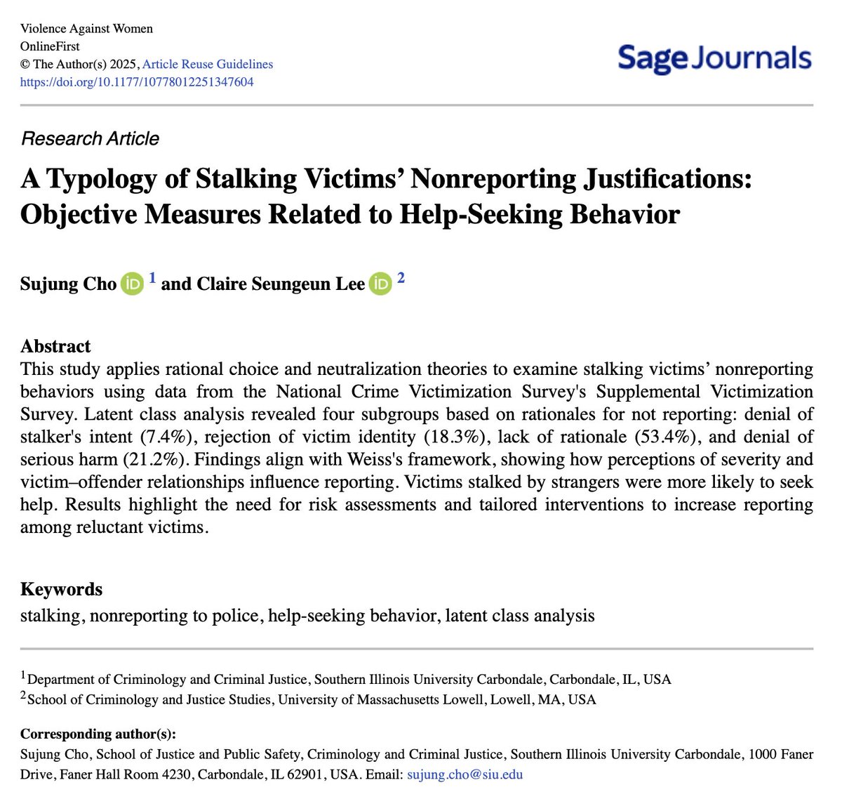 Violence Against Women Journal tweet media