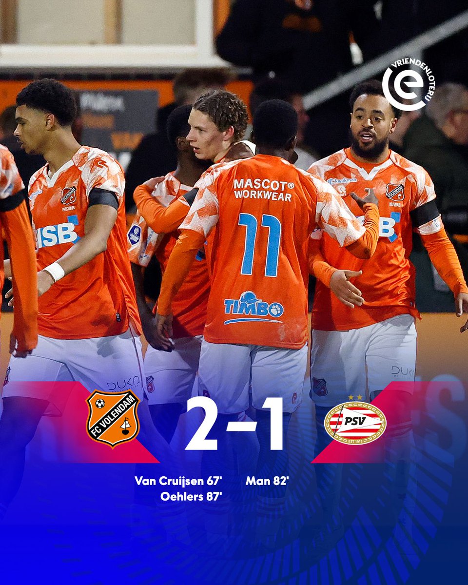 FC Volendam 𝒗𝒆𝒓𝒓𝒂𝒔𝒕 en verslaat de koploper 🤯🧡

#VOLPSV