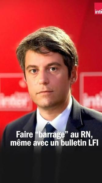 N’oublions pas que c’est <a href="/GabrielAttal/">Gabriel Attal</a> qui a fait rentrer <a href="/ArnaultRaphael/">Raphaël Arnault</a> et sa jeune garde assassine à l’assemblée nationale !

Raphaël Arnault (NFP/LFI) : 44,97 % 
Catherine Jaouen (RN) : 42,10 %
Lola Jolivet (Ensemble) : 12,93 %