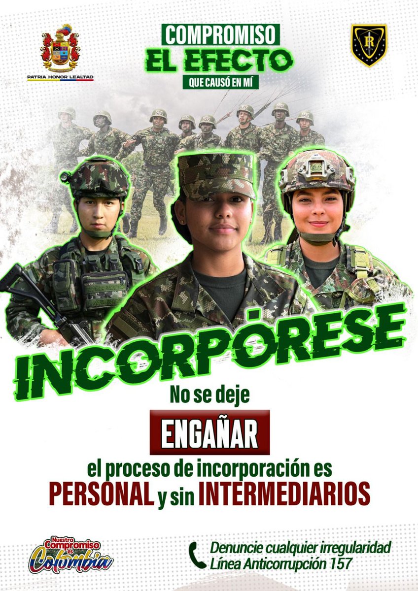 #DenunciaEJC | 🚨 Hacemos un llamado especial a todos los ciudadanos interesados en prestar su servicio militar para que no se dejen engañar por personas inescrupulosas. Es importante recordar que el proceso de incorporación es estrictamente personal y no requiere de