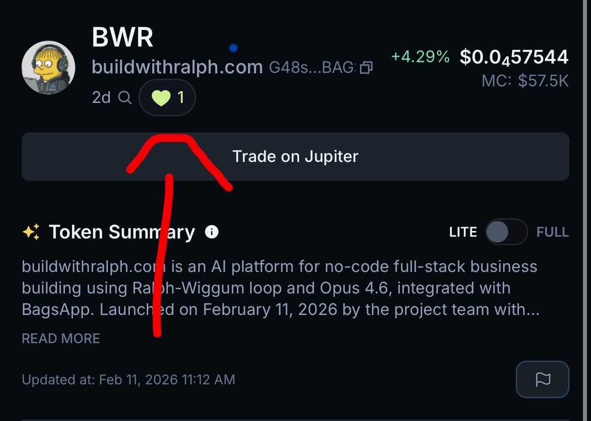 hey need community support in getting $BWR verified across Jupiter, <a href="/MeteoraAG/">Meteora</a> and <a href="/phantom/">Phantom</a> 

Go here, click the ❤️, you will have to connect your X

The more likes we have = easier to get verified

verified.jup.ag/dashboard/G48s…