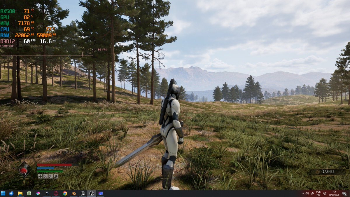 CyberPixelGames's tweet photo. Optimization in progress ⚙️
Running on @AMD RX 580 2048SP
Built with @UnrealEngine 5.7.2
Targeting solid performance on older GPUs.
Work in progress. More updates soon.
#gamedevs  #indiegame #indiegames #indiegamedev #GamingNews #videogames #UnrealEngine #RPG #gamer #letsplay https://t.co/zX22jxJztk