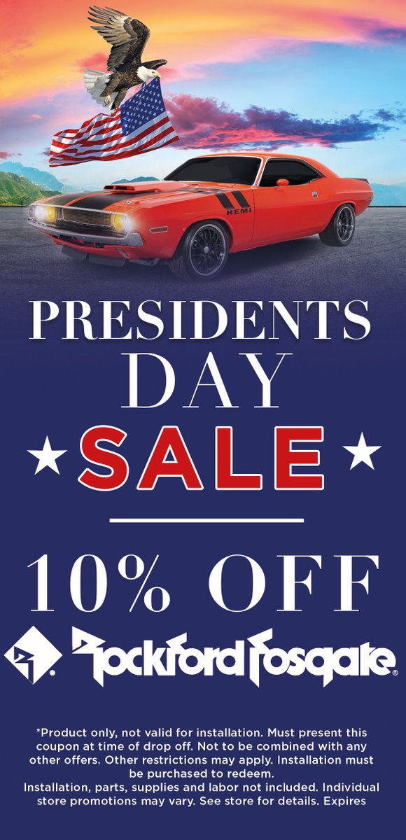 AudioExcellence's tweet image. 🔊Come celebrate Presidents Day with 10% off Rockfordfosgate products🔊

#AudioExcellence #CustomSound #CarAudioUpgrade #orlandocaraudio #carporn #cars #orlandosbest