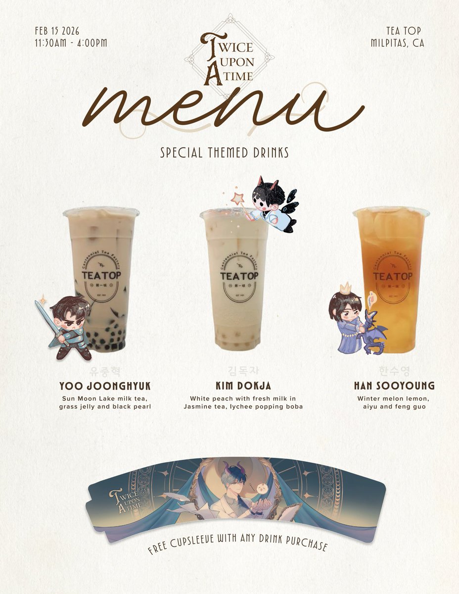 .𖥔 ݁ ˖ 𝐃-𝟐 ˖  ݁𖥔.
Come try these special orv-themed drinks to get a free cupsleeve!

2 days left to go!!!
#BA_ORVCSE_2026 #orv