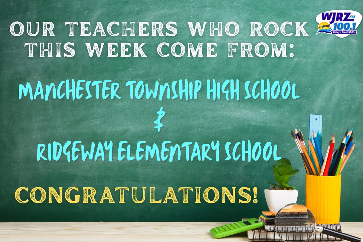 WJRZFM's tweet photo. Congrats to this week's Teachers Who Rock! 🍎 Read their stories at https://t.co/1CttfaBdgk -- where you can also nominate a teacher you know who ROCKS! 📝 #TeacherWhoRock #JerseyShore #Teachers #ManchesterTownship https://t.co/uozVtwtA6S