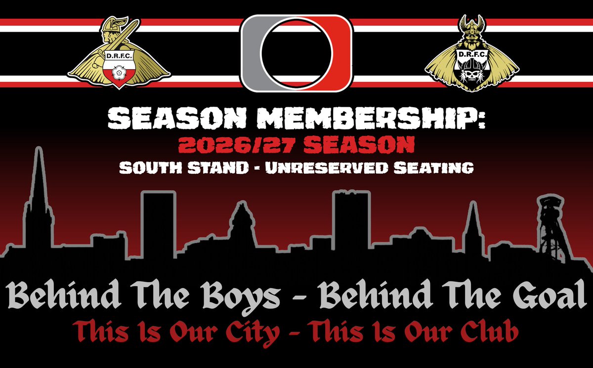 Season Memberships 2026/27 are on the horizon… and this time, we’re aiming higher.

Be ready to secure your seat, back the lads, and play your part in something special.

More details coming very soon.

#DRFC #REDARMY #BLACKBANK

<a href="/drfc_official/">Doncaster Rovers FC</a>