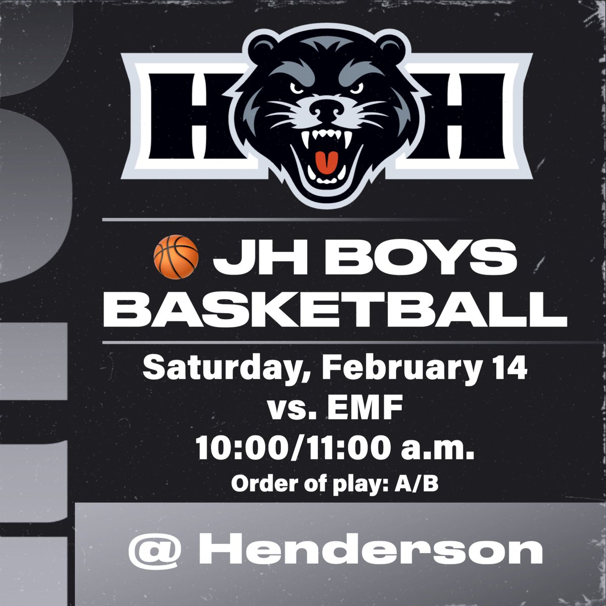 Cheer on the JH BBB team as they conclude their season on Saturday against EMF in Henderson. 🏀 #GoBearcats 

Livestream: tinyurl.com/5x2fxvwf