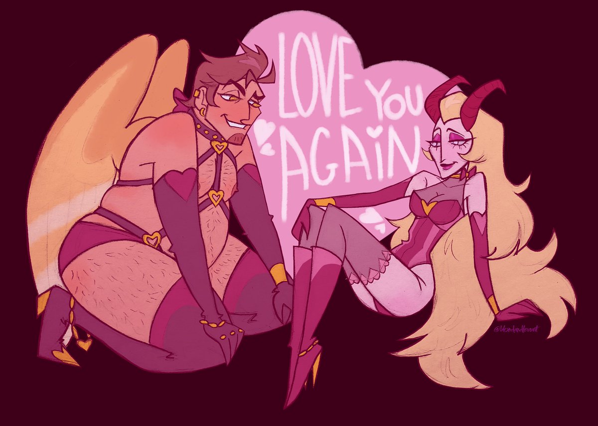 bloodandloveart's tweet photo. happy valentine's day! #hazbinhoteladam #hazbinhotellilith #guitarqueen #adalith https://t.co/Dfdk7N3vKm