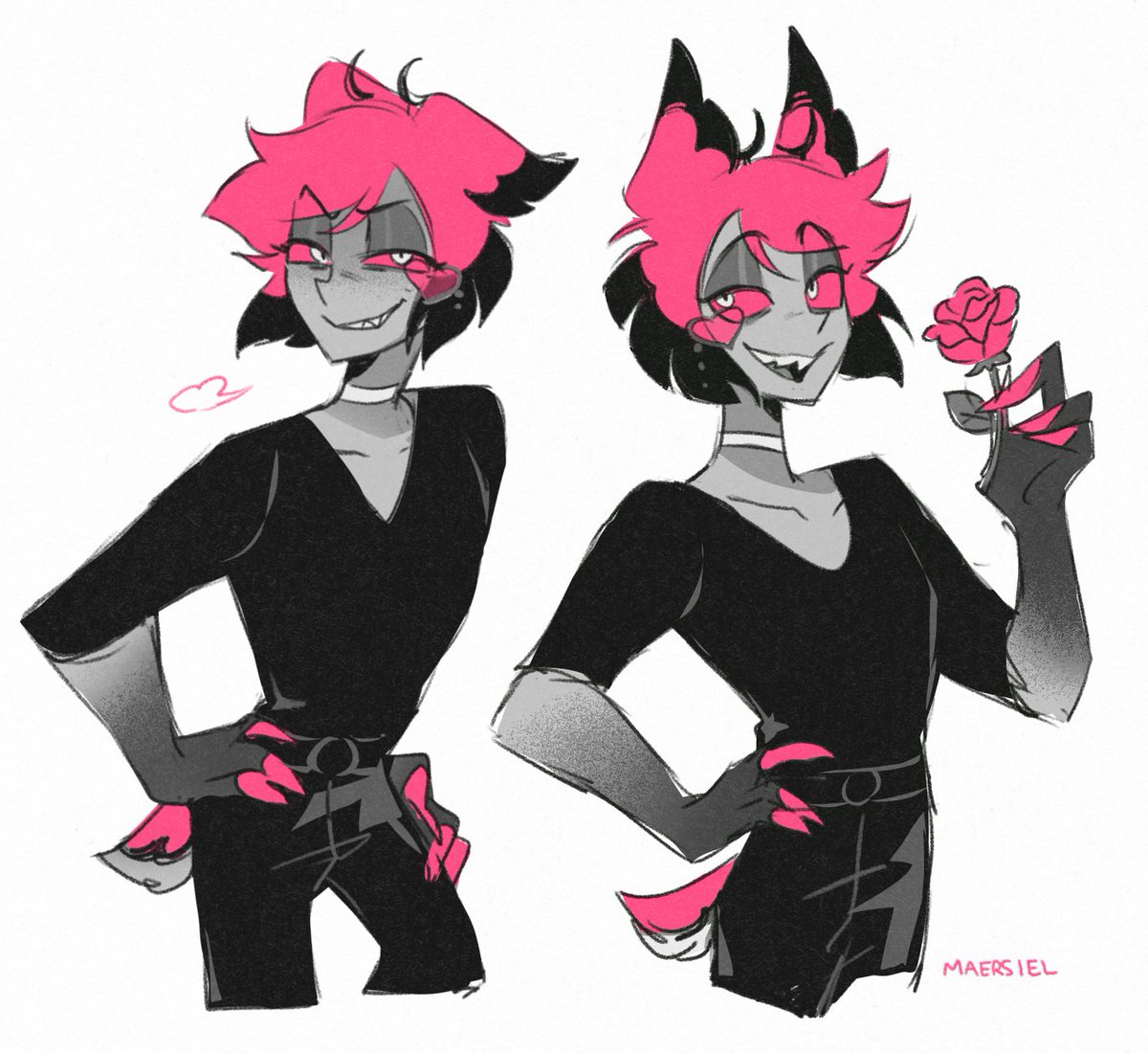 MA3RSIEL's tweet photo. I'm sorry I'm not done ruminating on this outfit..... thinking....... the choker is insane 🦌💌
#hazbinhotel #alastor https://t.co/wypu9Fe6Lj