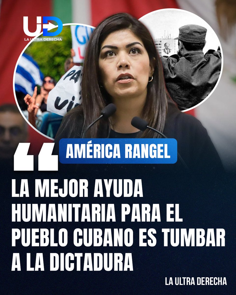 DiazVismar38292's tweet image. 🇨🇺🇲🇽 ¡ULTRA VIRAL! La diputada Mexicana de derechas, América rangel Lorenz, se hizo ultra viral en redes sociales por afirmar que la mejor ayuda que se le puede dar al pueblo cubano es terminar con la dictadura que lo somete, en lugar de seguir regalando nuestro petróleo.