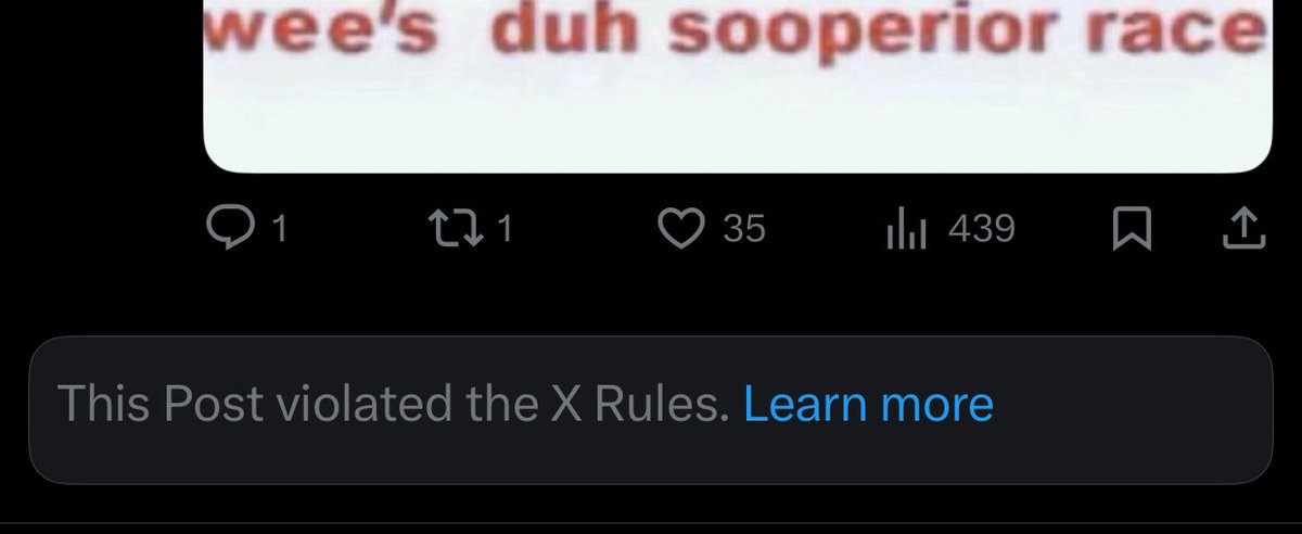 pjama05's tweet photo. @LoneCat_Cee @SeeRacists Never seen a social media platform become such a hypocritical entity 😂 Come on now X 😂 https://t.co/aIaskB5Rrp