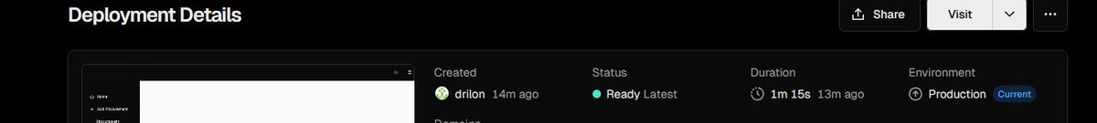 Drilon's tweet photo. @github @vercel IT WORKED. I deployed an app. https://t.co/4AHmj0a6UO