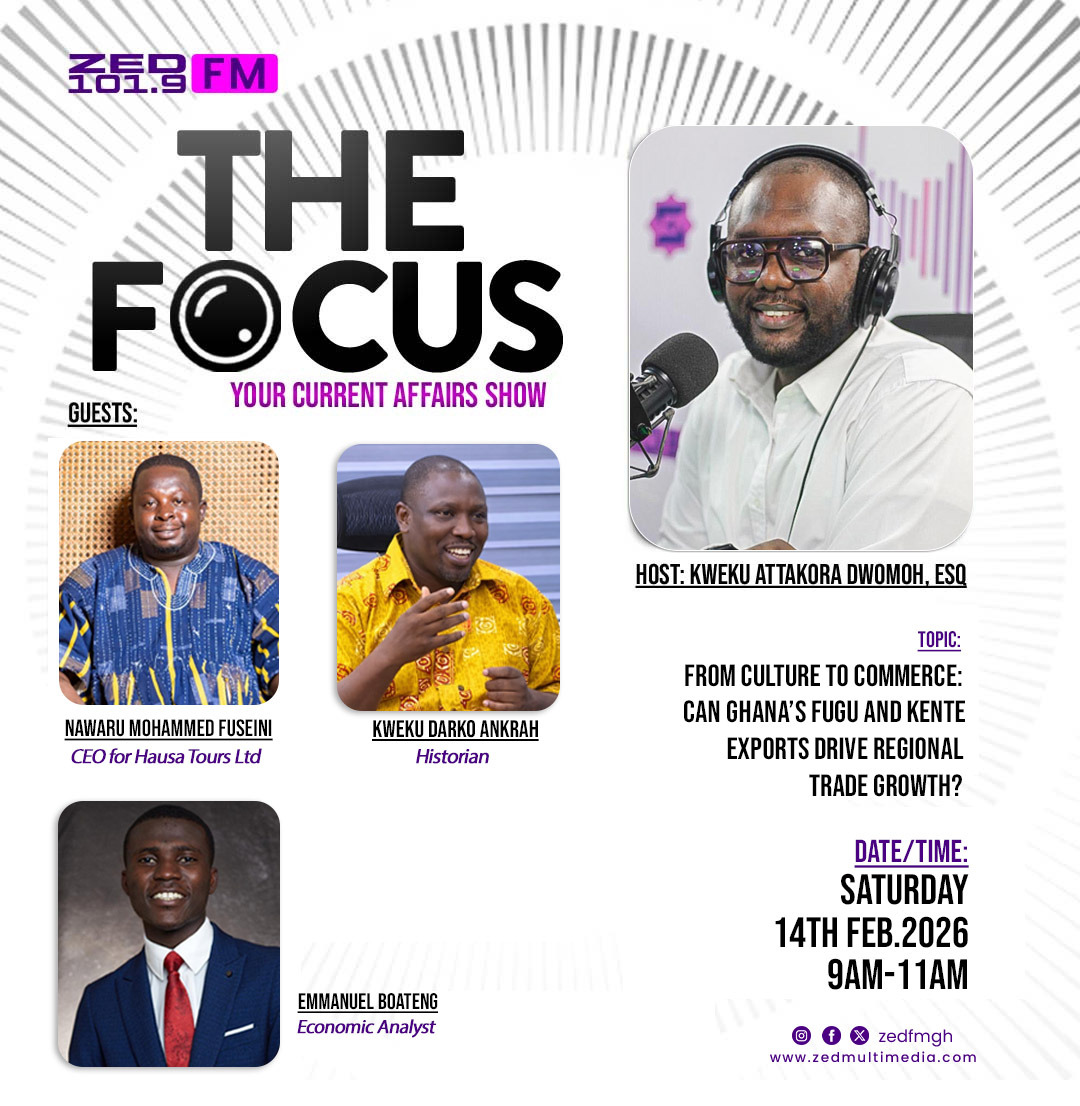 zedfmgh's tweet photo. Can Ghana’s fugu & kente turn culture into economic benefits? 🇬🇭
Join The Focus this Saturday, 9–11AM on Zed 101.9 FM and be part of the conversation.
#TheFocus #GhanaTrade #ZEDFM https://t.co/Xu9128VCDz