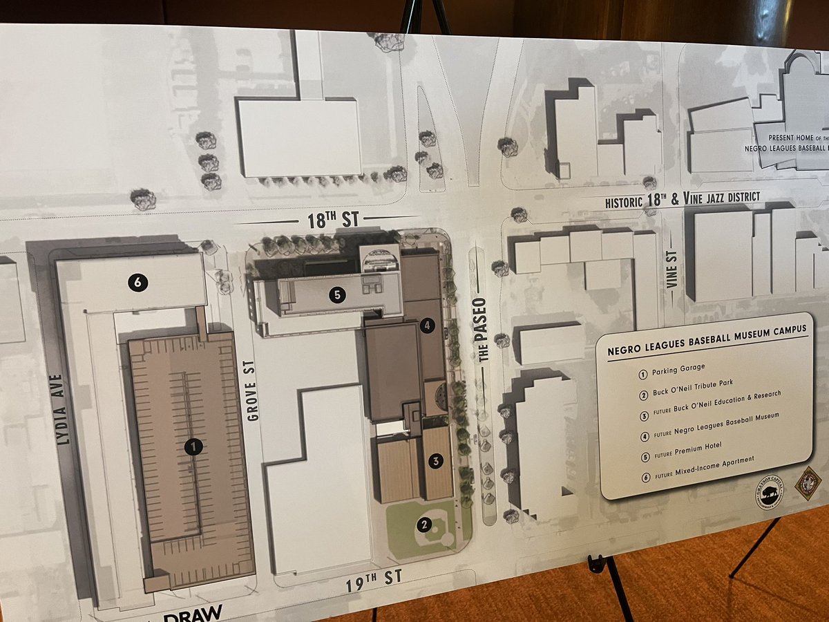 HaroldRKuntz3's tweet photo. A look at the new renderings for the Negro Leagues Campus revealed today. A major project for @nlbmprez and the @NLBMuseumKC .. will include Hotel and nearly 4 times more space than current NLBM. Part of a revitalized 18th and Vine District. https://t.co/dBL43gT10q