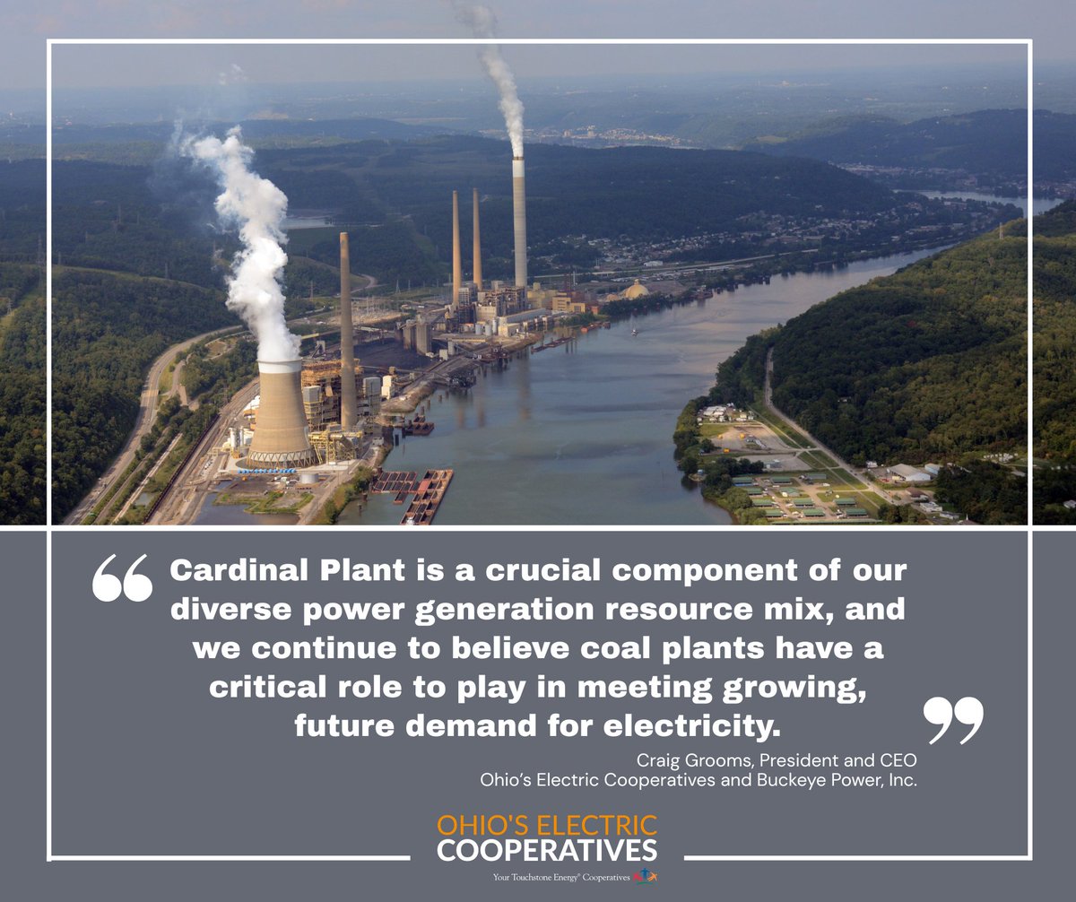 OHElectricCoops's tweet photo. Cardinal Power Plant is one of six projects that will receive part of a $175M grant from the Dept. of @ENERGY to modernize, retrofit, and extend the operational life of coal-fired power plants in rural communities across the nation. Keep reading: https://t.co/Da5jvaiYGn. https://t.co/toLVnjn1Ci