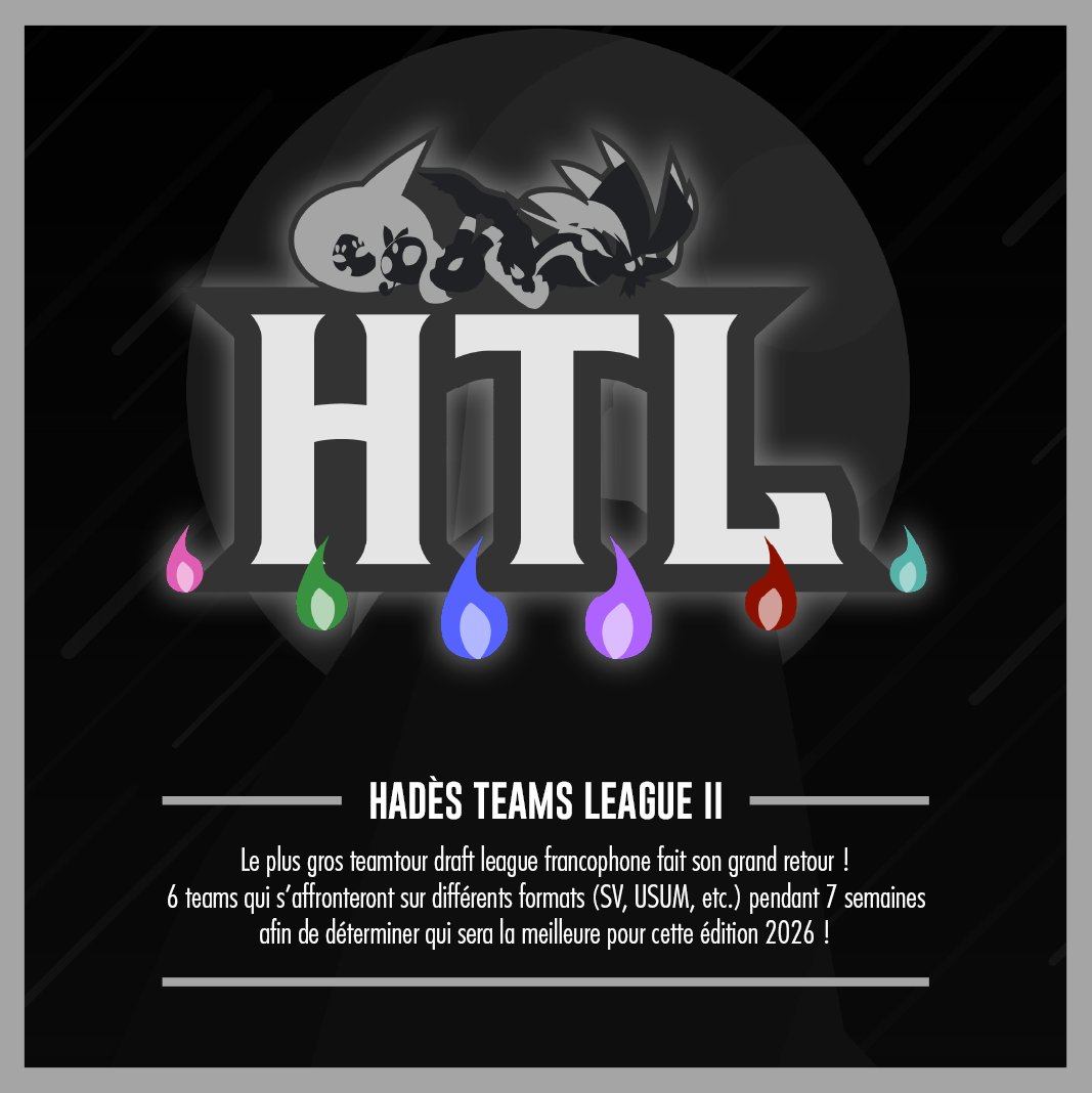 hdl_corp's tweet photo. [THREAD] La HTL fait son grand retour avec un total de 108 inscrits ! 6 équipes de 18 joueurs vont s'affronter sur les formats de draft league suivants : SV, SV NatDex, SV Low Tier, USUM et VGC Reg F ! 🔥
Allons voir ci-dessous à ressemble chaque équipe ! https://t.co/VYbB6z7HSO