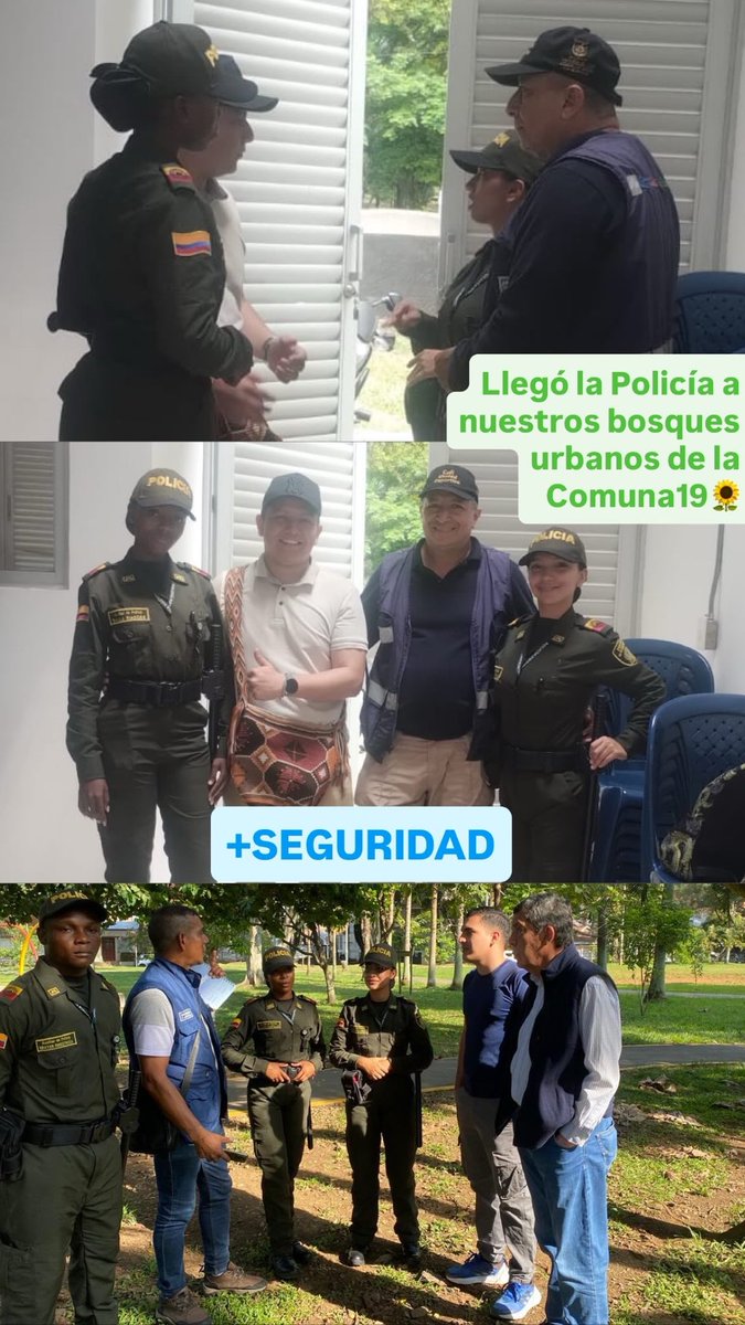 Gracias a la gestión de la JAL19 , requerimientos desarrollados por la comunidad y a las denuncia en medios. Hoy varios parques de la #Comuna19  cuentan con presencia activa de la policía nacional <a href="/PoliciaColombia/">Policía de Colombia</a>  y de la <a href="/SeguridadCali/">Seguridad y Justicia</a> .