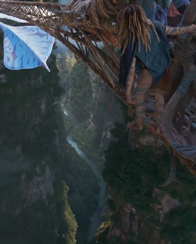 Spider is so wild for this because obviously the Na’vi are built different but spider? If he falls he’s dead dead yet he just has no fear