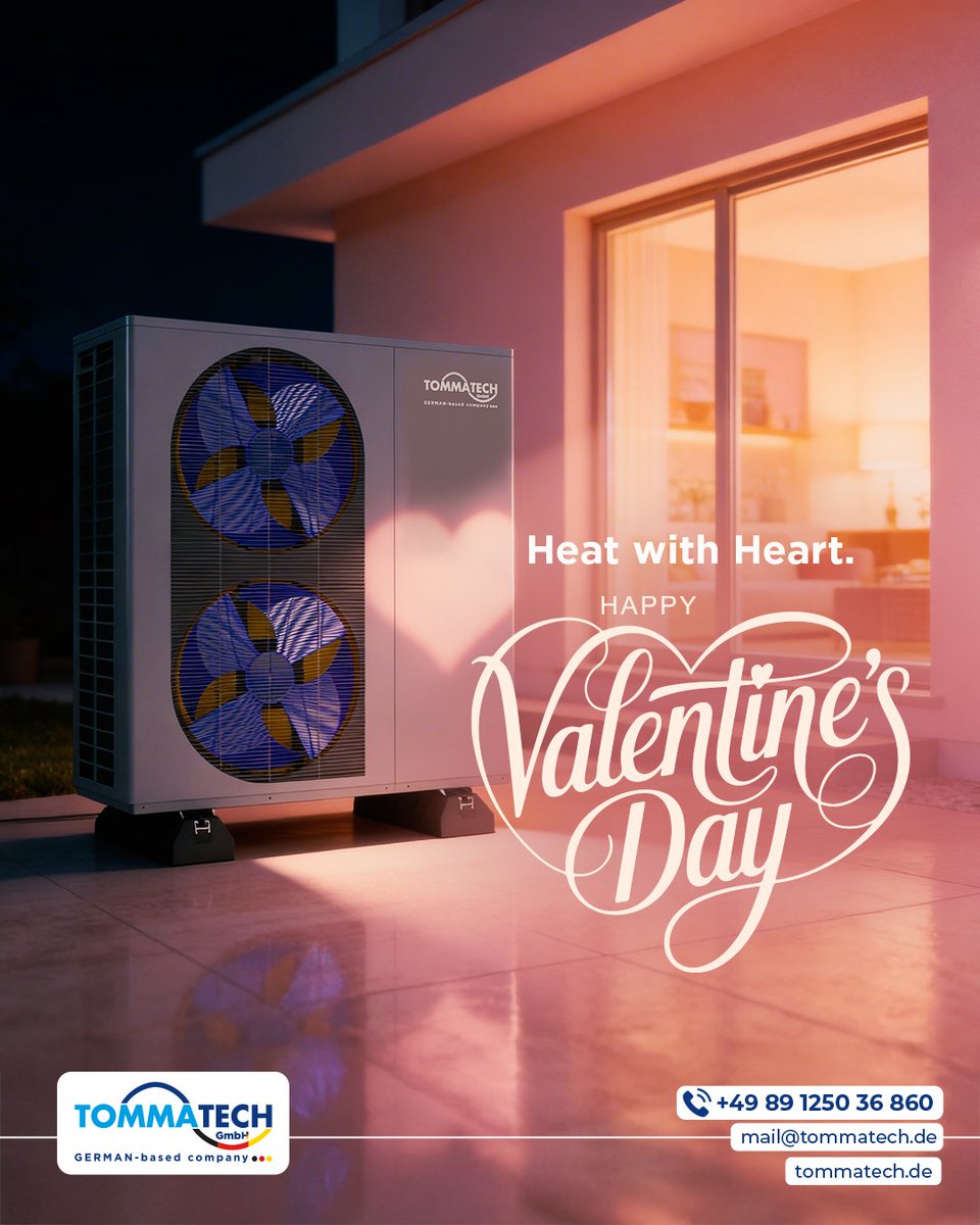 tommatech's tweet image. Heat with heart.
This Valentine’s Day, choose efficient and sustainable heating solutions that bring comfort while caring for the future.

#tommatech #valentinesday