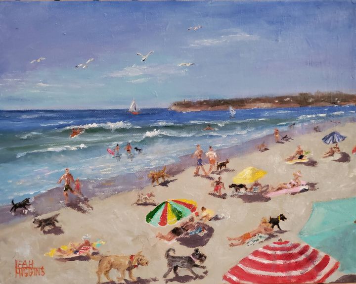 Art of the Day! "EVERYONE LOVES THE BEACH". Buy at: ArtPal.com/Leahhigginsart…