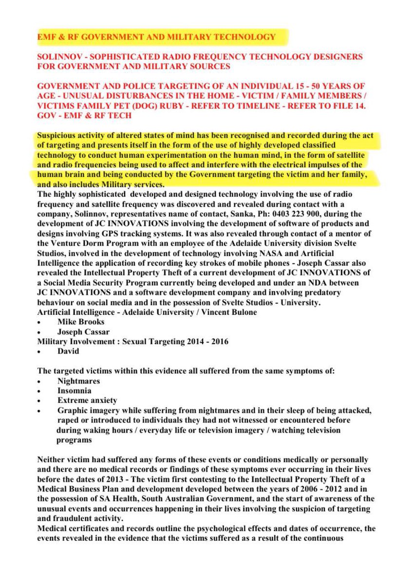 Epstein Files confirm the Targeted Individual program, which uses neuroweapons and V2K, or voice-to-skull technology, to telepathically harass its victims, making victims mentally ill and paranoid people.

targeting, victimisation and the suspected use of this technology