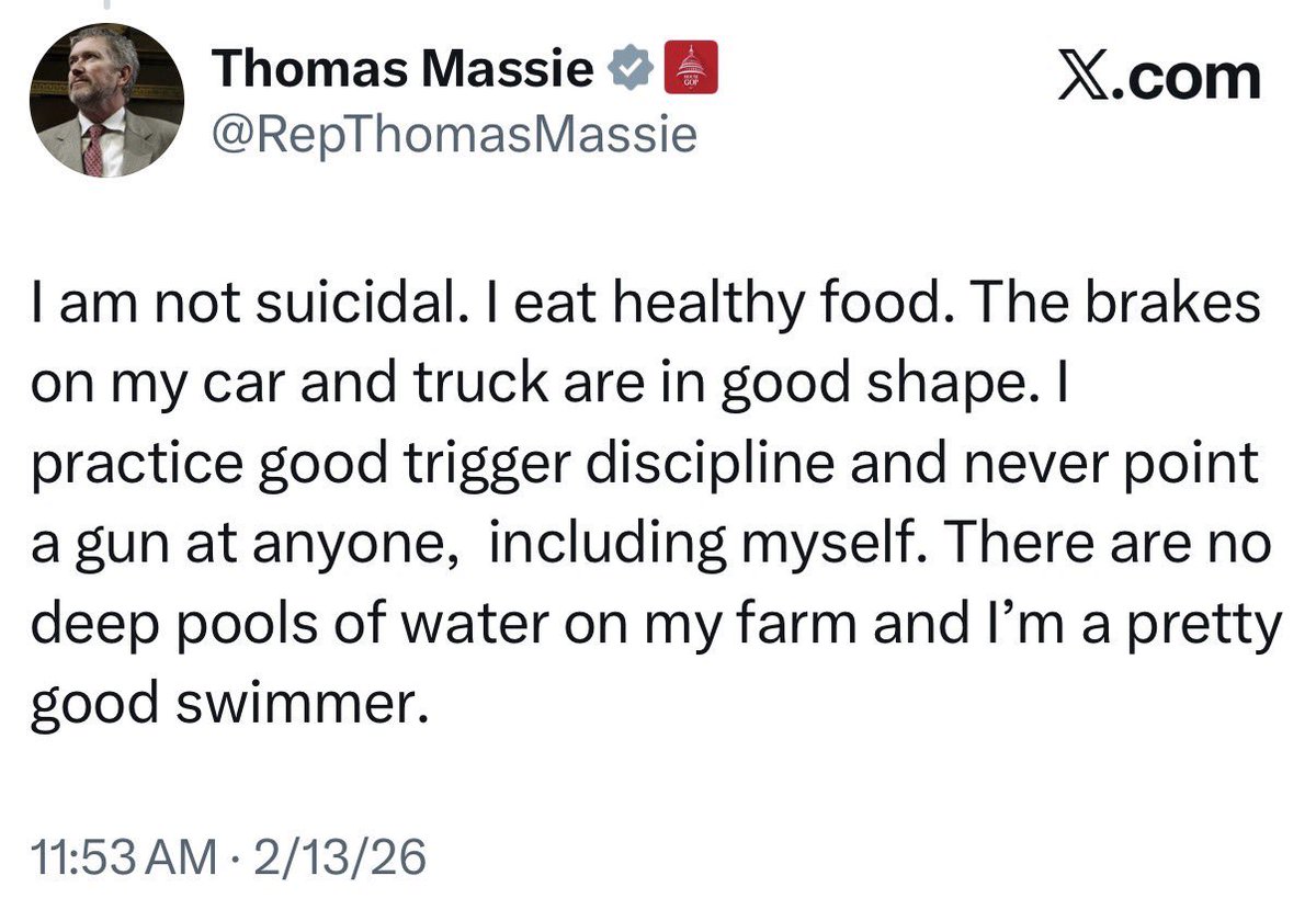 SpencerHakimian's tweet image. 🚨BREAKING: THOMAS MASSIE WARNS US HE IS NOT SUICIDAL