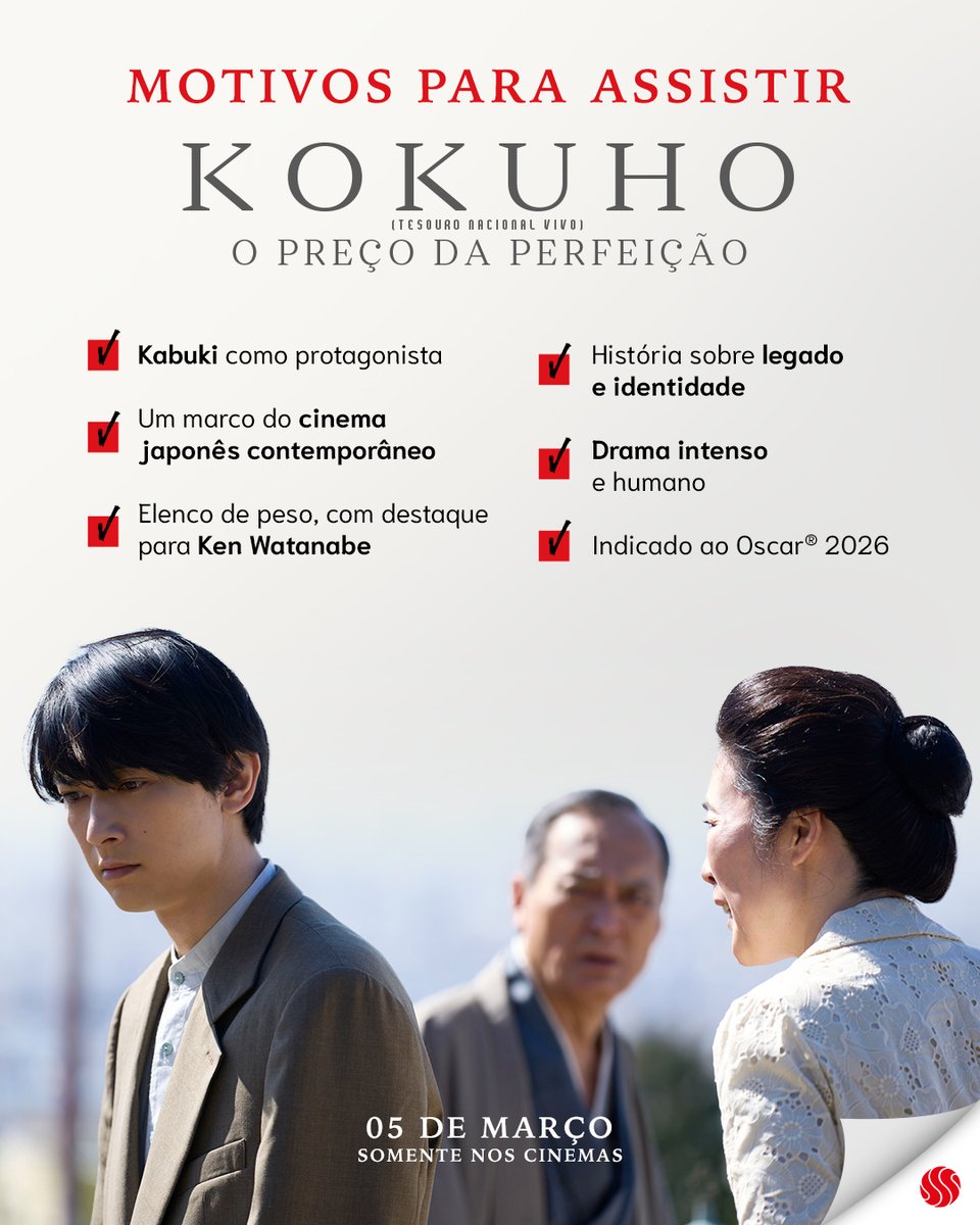 SatoCompany's tweet image. Uma história intensa sobre ambição e sacrifício, uma imersão no universo do kabuki e um filme que vem conquistando público e crítica ao redor do mundo.​

Quem aí já está ansioso para essa estreia?​

🎬 05 de março, exclusivamente nos cinemas.​

#SatoCompany #Kokuho #CinemaJapones