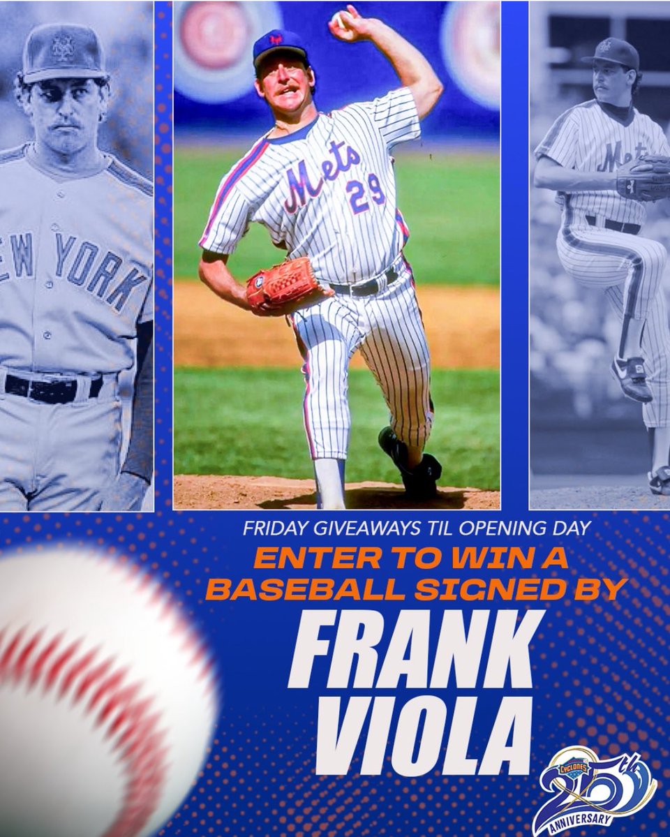 Another Friday, another giveaway ⚾️

6 weeks until Opening Day &amp; we’re giving away a baseball signed by Frank Viola; former Brooklyn Cyclones pitching coach &amp; New York Met!

Like + follow for your chance to win, and keep your eyes out every Friday til Opening Day on April 3rd!