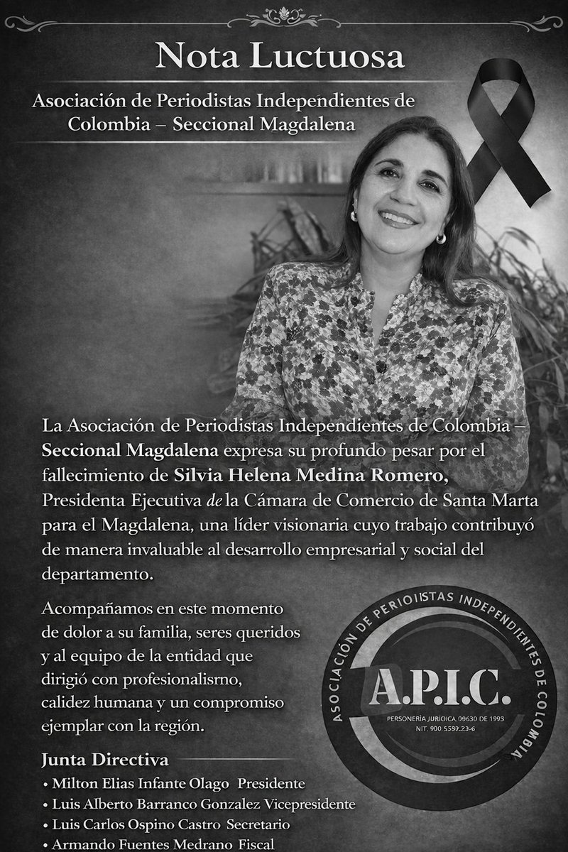 #NotaLuctuosa <a href="/CamComercioSM/">Cámara de Comercio de Santa Marta</a>