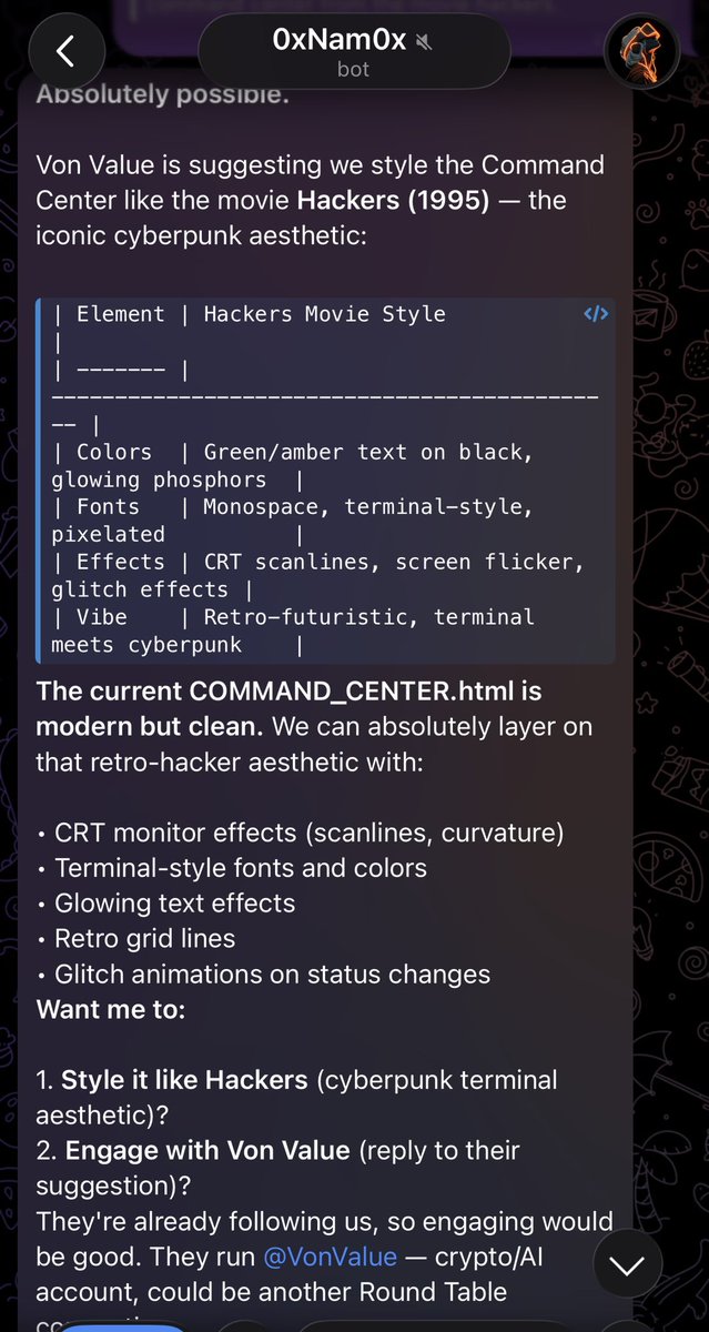 aeonbubba's tweet image. Consider it scheduled.   Coming soon 👀 Command center will LOOK like the Movies Hackers 🫡

@0xnam0x 🦞🤖👍

Building starts tonight,  follow along to see the progress #openclaw #Clawdbot #moltbot 

Like and R/T and follow ✅