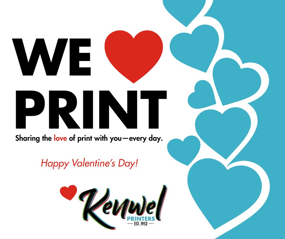 Love for print. Passion that shows. From proof to press, Watch your message grow.  When every detail has to compel — Print with purpose. Print with Kenwel.❤️Have a Happy Valentine's Day!