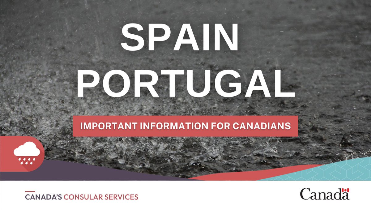 TravelGoC's tweet photo. #Spain and #Portugal are experiencing a cluster of severe winter storms. Further severe weather is forecast to continue. Monitor locals news and follow the instructions of local authorities.  
Spain: https://t.co/gWiksZq6ri  
Portugal: https://t.co/d6vvIEFWOW https://t.co/25Dy0OAsh6