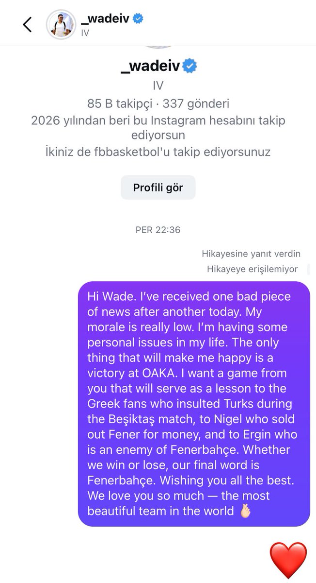 finallyyshiny's tweet photo. @FBBasketbol wade baba mesajı almıs🥳 https://t.co/j9HYFCsV1P