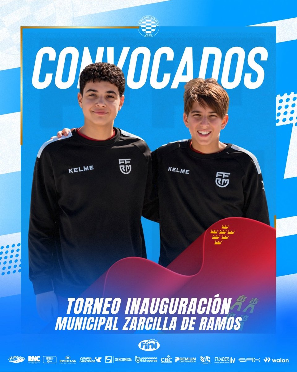 Nuestros jugadores José Antonio Almagro y Ali Yaagoubi fueron convocados por la <a href="/ffrm_se/">Selecciones FFRM ⚽</a> para disputar el torneo de inauguración del Municipal Los Yesares, en Zarcilla de Ramos (Lorca).

Muy orgullosos de vuestro trabajo, chicos. ¡Seguid así y a por más! 🚀

#CanteraMolinense 💙