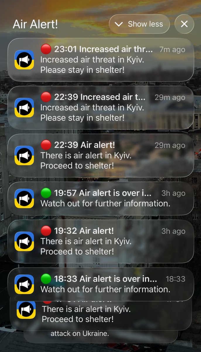 During the first day of the Munich Security Conference, Kyiv spent hours under air-raid alert.
Now drones are over the city again and people are getting ready for another night of Russian terror.

This isn’t a future threat. The war is already here, in Europe.