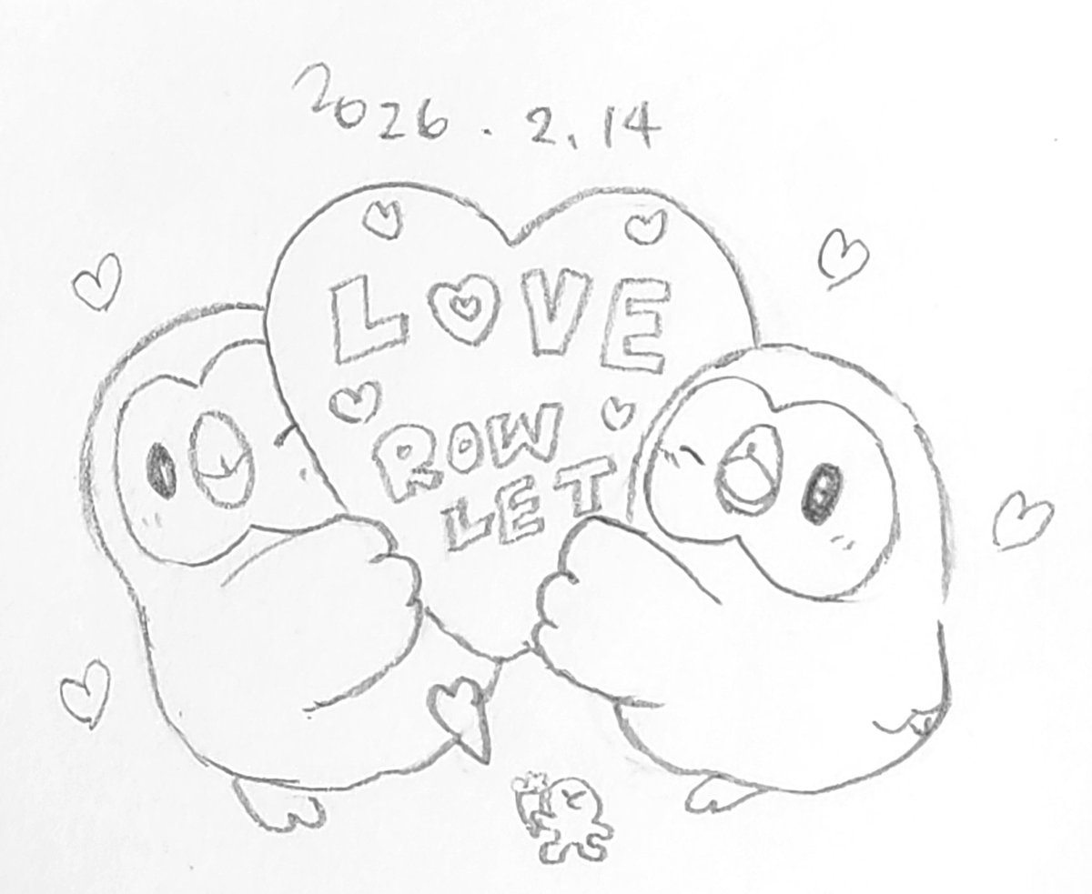 バレンタインのモクロー！
#毎日モクロー
#バレンタイン2026 
🦉🦉❤モクたちからの特大大好きモフ～！！
(すっかり忘れてた…今日中につくれるか…😇💦！？)