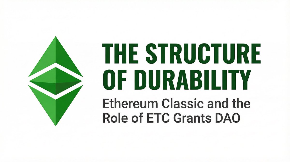 Crypt0_DeFi's tweet photo. In the blockchain, there are always upgrades and changes everytime, but there is an important question that we need to ask ourselves. 

𝗪𝗵𝗮𝘁 𝗸𝗶𝗻𝗱 𝗼𝗳 𝗻𝗲𝘁𝘄𝗼𝗿𝗸 𝗿𝗲𝗳𝘂𝘀𝗲𝘀 𝘁𝗼 𝗰𝗵𝗮𝗻𝗴𝗲 𝗶𝘁𝘀 𝗯𝗮𝘀𝗲 𝗿𝘂𝗹𝗲𝘀? 

@ETCGrantsDao is built on a strict commitment to immutability, Proof of Work, and the idea that code executes exactly as written. No rewrites. No reversals. No governance edits under pressure.

This is not a marketing angle. It is an architectural decision.

𝗪𝗵𝘆 𝗗𝗼𝗲𝘀 𝗜𝗺𝗺𝘂𝘁𝗮𝗯𝗶𝗹𝗶𝘁𝘆 𝗠𝗮𝘁𝘁𝗲𝗿? 

If a blockchain can rewrite its history, then neutrality depends on human agreement. If it cannot, then neutrality depends on fixed protocol rules.

Ethereum Classic chooses immutability. Transactions are final. Smart contracts execute as deployed. That creates predictability at the base layer.

For developers and institutions, predictable rules reduce governance risk. The system behaves more like infrastructure and less like a product that evolves every cycle.

𝗪𝗵𝗮𝘁 𝗜𝘀 𝘁𝗵𝗲 𝗦𝘁𝗿𝘂𝗰𝘁𝘂𝗿𝗮𝗹 𝗥𝗼𝗹𝗲 𝗼𝗳 𝗣𝗿𝗼𝗼𝗳 𝗼𝗳 𝗪𝗼𝗿𝗸? 

Proof of Work secures the network through external economic cost. Consensus is earned through computation, not voting power or internal politics.

This raises a deeper question:

Which systems are more resistant to capture over time?

By keeping Proof of Work, Ethereum Classic anchors its security model in distributed mining rather than governance coordination. Whether debated or not, this reflects a clear structural priority: resilience over convenience.

𝗪𝗵𝗲𝗿𝗲 𝗗𝗼𝗲𝘀 𝗘𝗧𝗖 𝗚𝗿𝗮𝗻𝘁𝘀 𝗗𝗔𝗢 𝗙𝗶𝘁 𝗜𝗻? 

ETC Grants DAO supports growth without altering the base layer.

Instead of changing protocol rules, it funds developers building within them. Innovation happens on top of fixed assumptions, not through rewriting them.

This creates slower but steadier ecosystem expansion. The focus is reinforcement, not reinvention.

𝗤𝘂𝗶𝗲𝘁 𝗗𝘂𝗿𝗮𝗯𝗶𝗹𝗶𝘁𝘆 𝘃𝘀 𝗟𝗼𝘂𝗱 𝗣𝗼𝗽𝘂𝗹𝗮𝗿𝗶𝘁𝘆 

Ethereum Classic does not compete on constant upgrades or visibility cycles. It competes on consistency.

Frequent upgrades may accelerate innovation but introduce uncertainty. Fixed rules may slow change but strengthen long-term reliability.

If blockchain is to function as infrastructure, stability becomes an advantage, not a limitation.

𝗔 𝗥𝗲𝗳𝗹𝗲𝗰𝘁𝗶𝗼𝗻 𝗼𝗻 𝗟𝗼𝗻𝗴-𝗧𝗲𝗿𝗺 𝗥𝗲𝘀𝗶𝗹𝗶𝗲𝗻𝗰𝗲

Public goods are rarely built for attention. They are built for endurance.

Ethereum Classic represents a version of blockchain centered on permanence and neutrality. ETC Grants DAO reinforces that structure by supporting builders aligned with those constraints.

Durability does not always generate headlines. But in systems designed to last, consistency may matter more than momentum.

This is the best time to dive more deeper into @ETCGrantsDao and know more on what it does! 

Go and join the community and move from there! 

https://t.co/butxRTl3bn