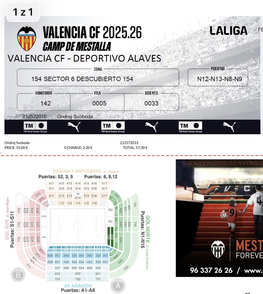 Mám tu vstupenku na Valencia X Alaves, 8.3 ve 21h. Téměř na středu hřiště, druhá řada. Zrušili mi let, tak se zas na Mestallu nepodívám 😀😫. Původní cena 55 EUR. Když dostanu aspoň 25 (600 Kč) na pivo, rád přenechám 🙂 <a href="/DestinaceFotbal/">Destinace: FOTBAL</a>