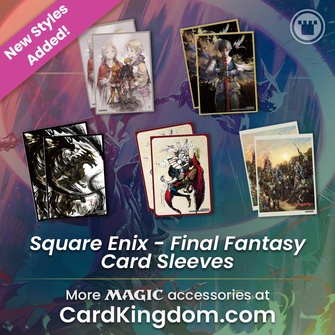 We've added some new styles to our Final Fantasy Square Enix sleeves! Sleeve  up that FF deck and destroy your enemies while keeping your cards safe.  #MTGXFinalFantasy https://t.co/qw6bkqBtzh