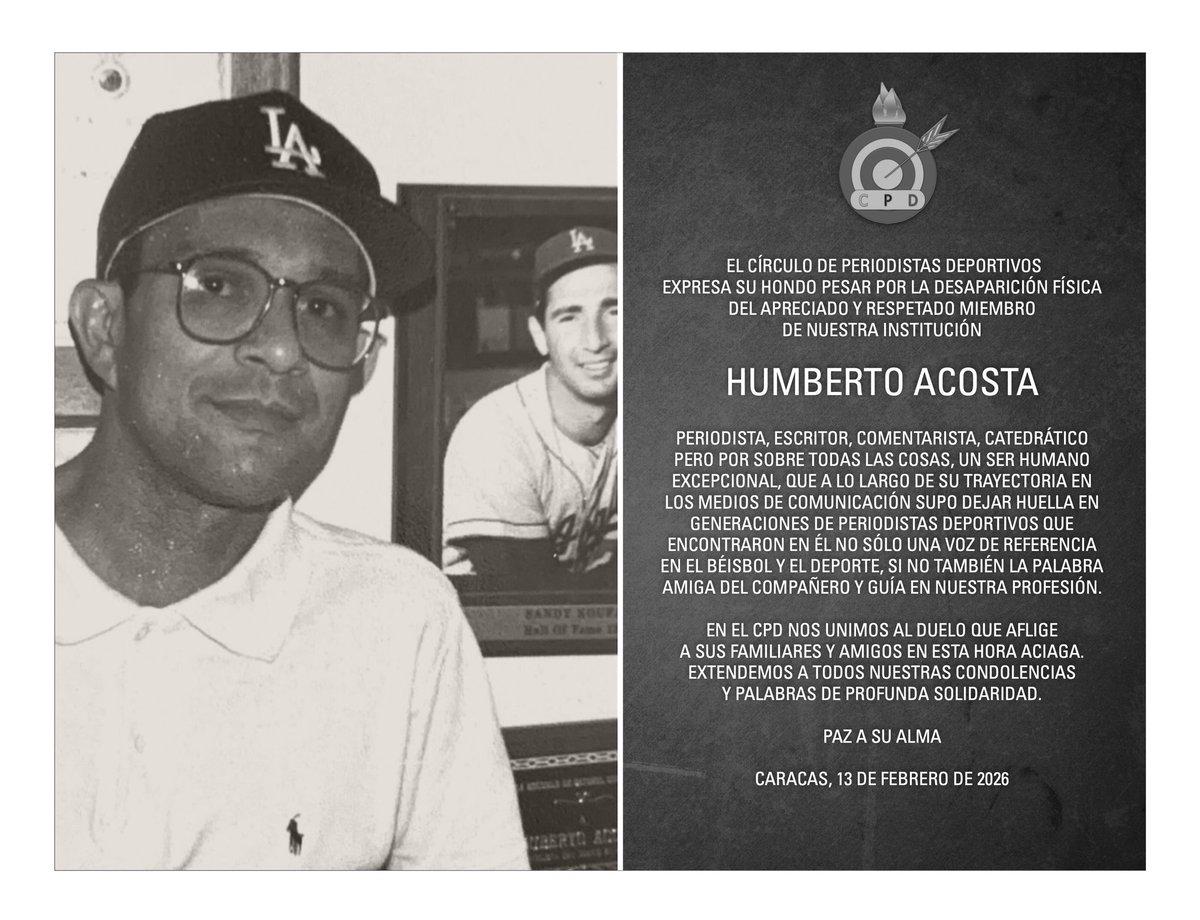 RaulZambrano7's tweet photo. Noble y sencillo. Conocedor del juego; de verdad, verdad

Periodista con todas las letras bien puestas. Y un maravilloso ser humano, siempre depuesto a orientar a las nuevas generaciones.

En resumidas cuentas, Don Humberto Acosta fue un caballero 👏🏼

🎨 @CPDVenezuela https://t.co/ymi2BPY2mY